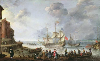 Navires arrivant dans un port